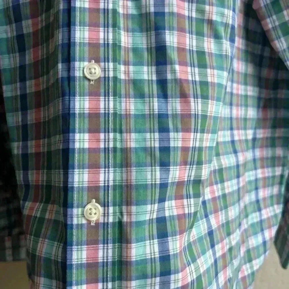 L.L Bean 100% cotton large plaid button down shirt businesss casual classic NWOT - Picture 2 of 6